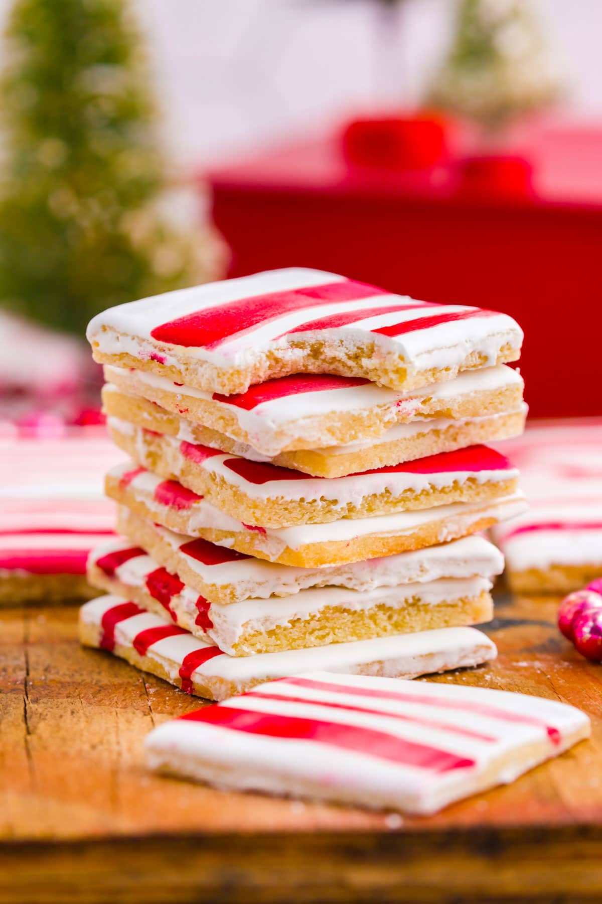 stack of peppermint sugar cookies