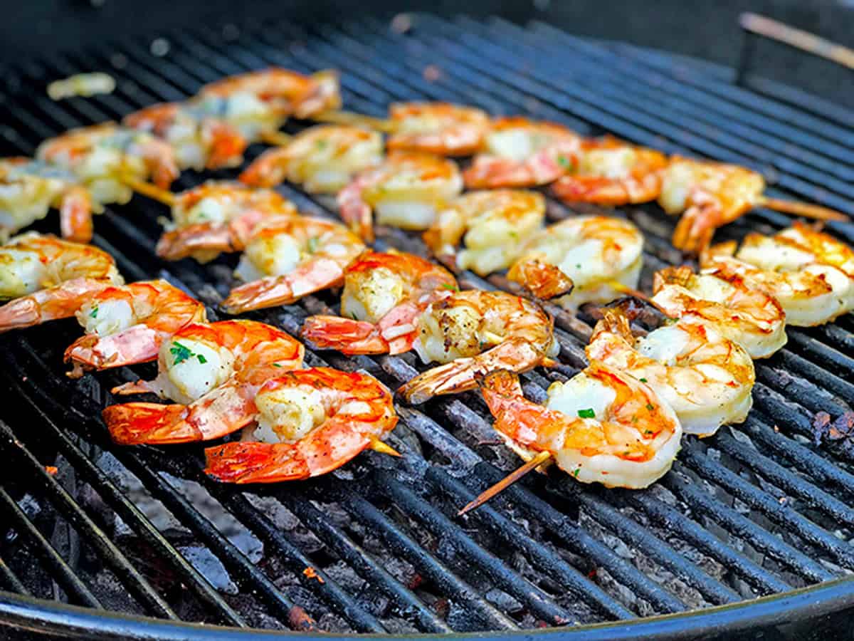 Shrimp on  grill
