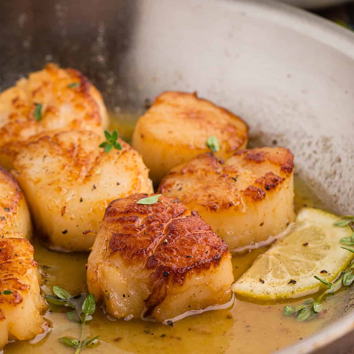 A pan of seafood being cooked.