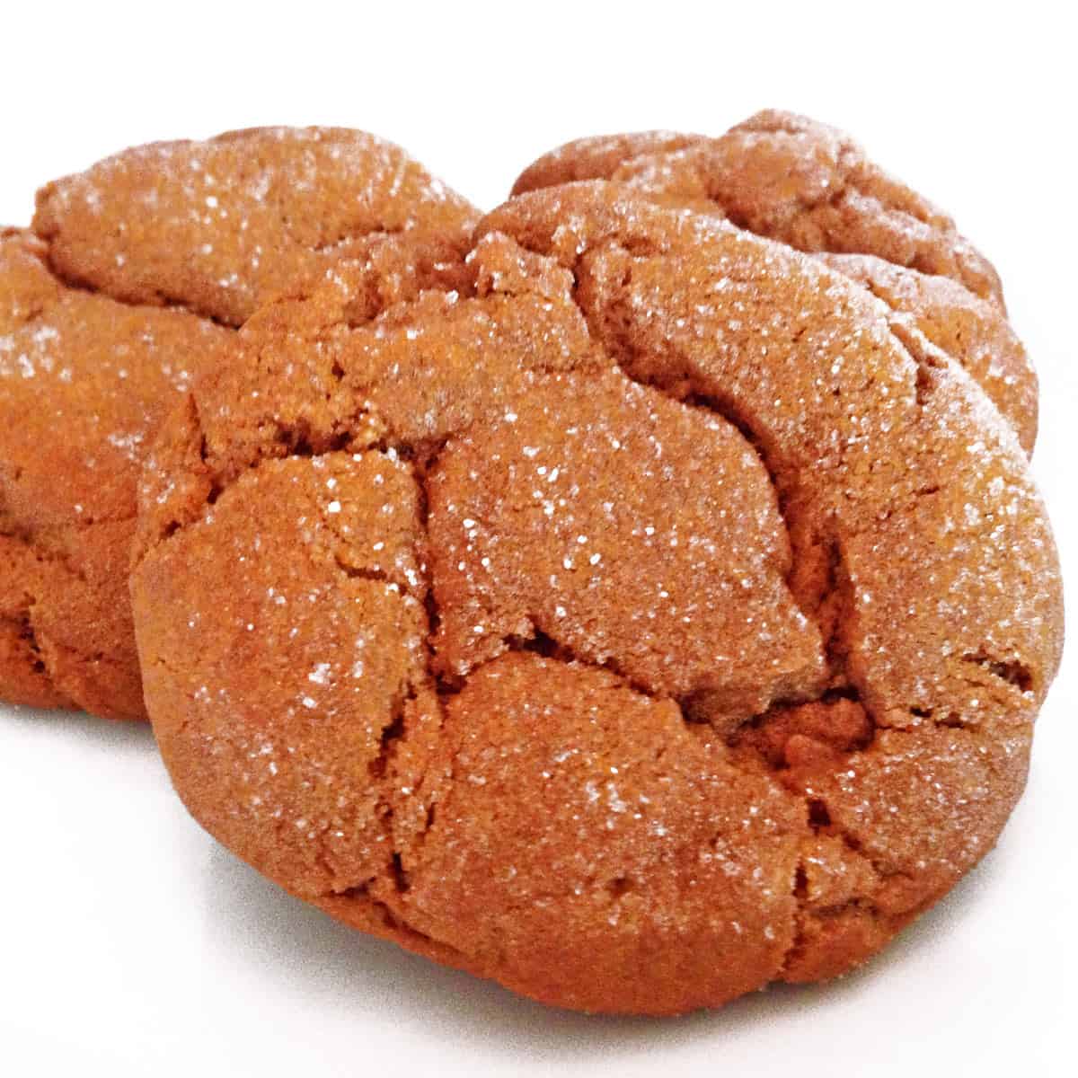 A trio of molasses cookies.