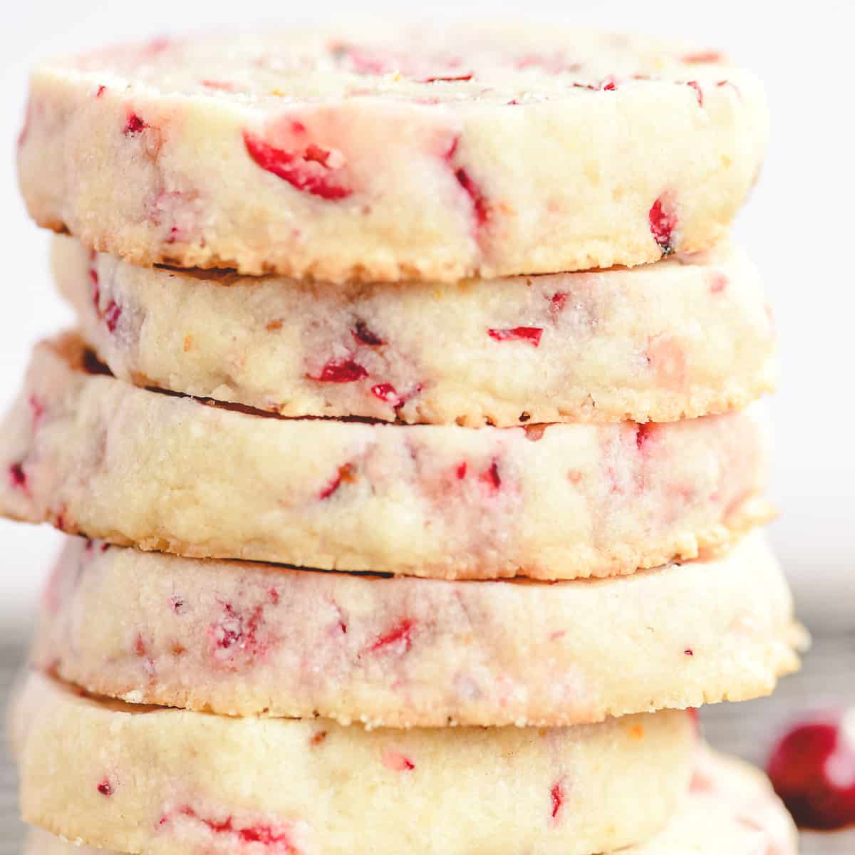 A stack of light colored cookies.