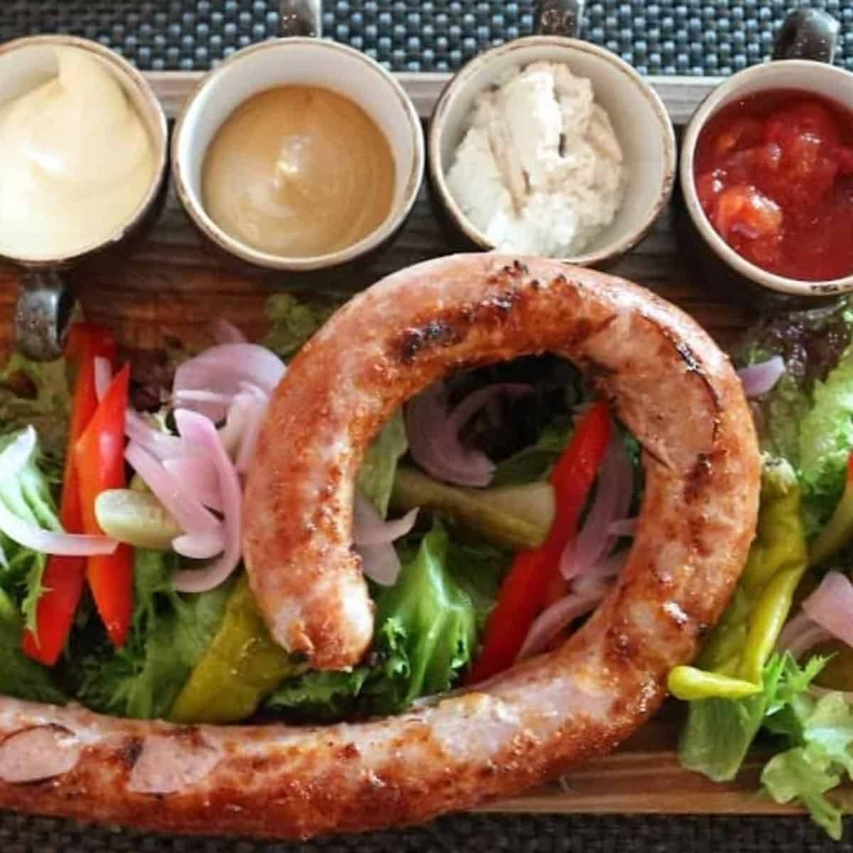 A ring of Polish sausage (kielbasa.)