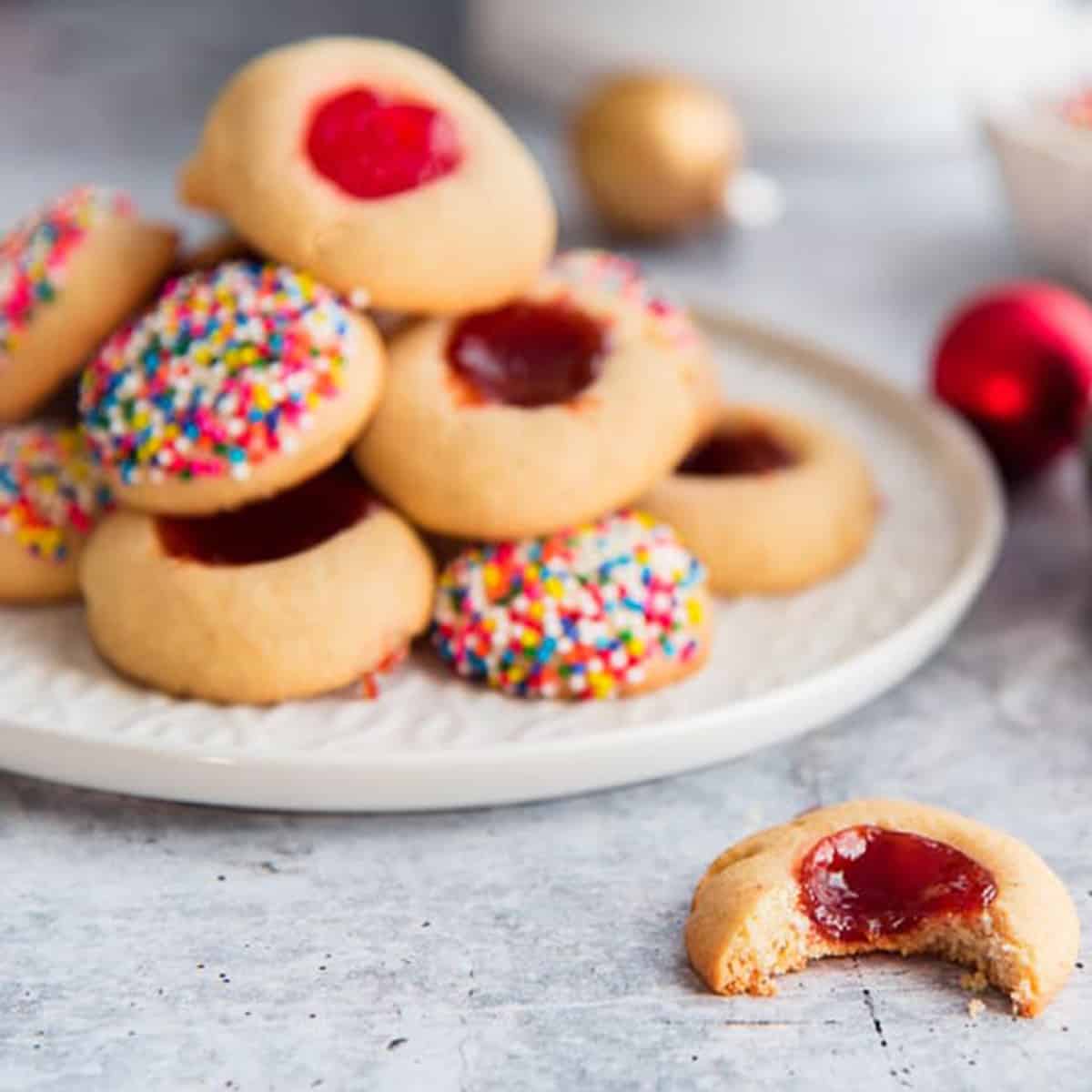 A plate of small cookies.