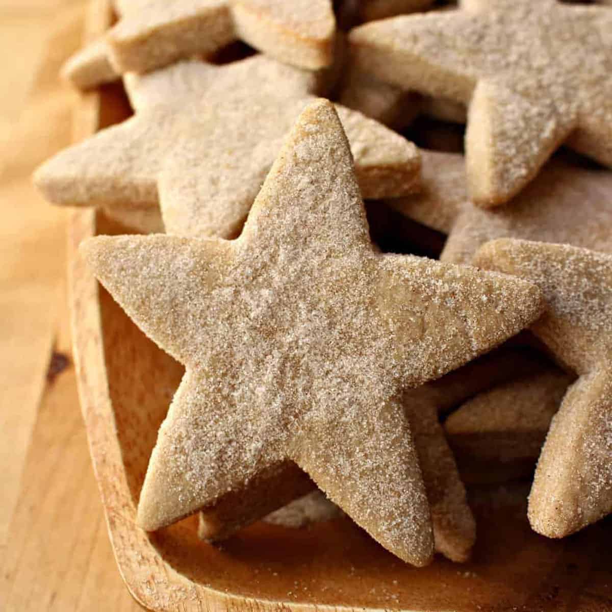 A bunch of star-shaped cookies.