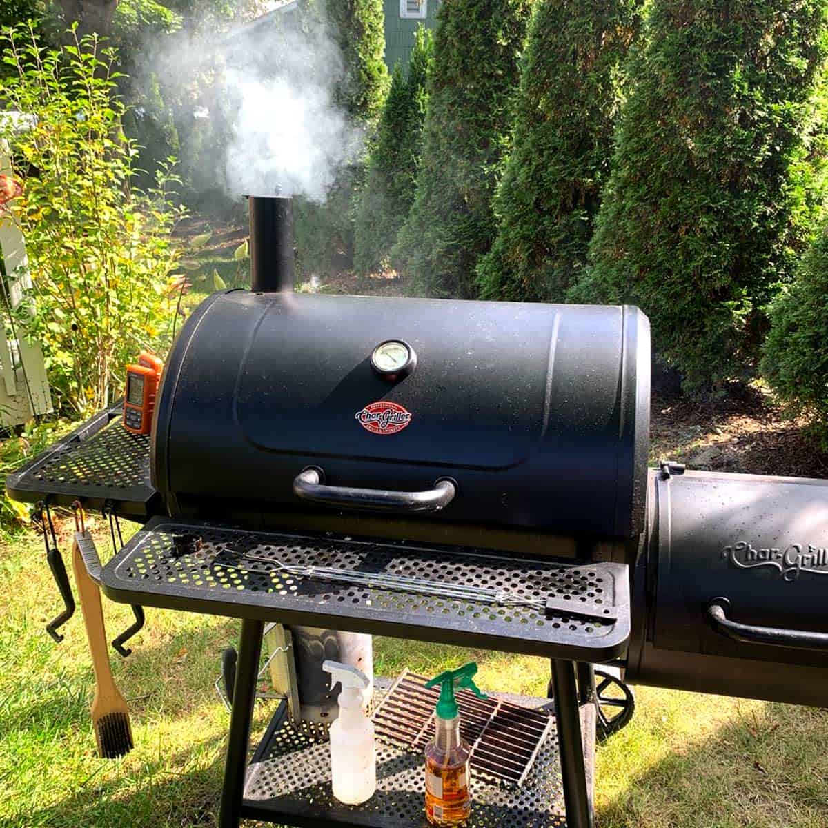 An offset smoker for making smoked meat and fish.