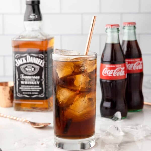 A highball cocktail with Jack Daniels and Coke.