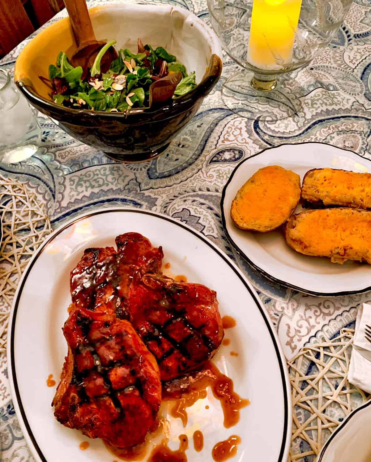 A table full of food.