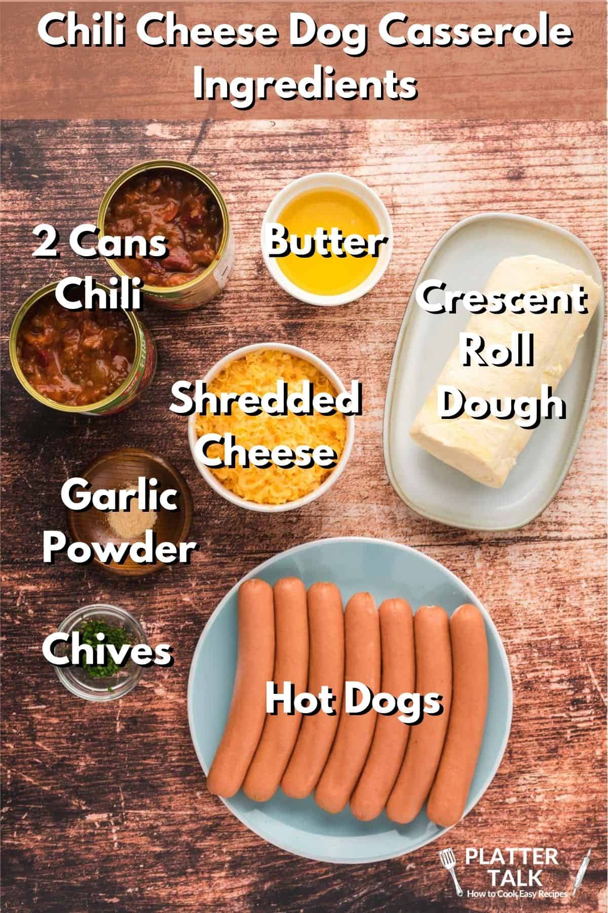 A bunch of hot dogs and other ingredients.