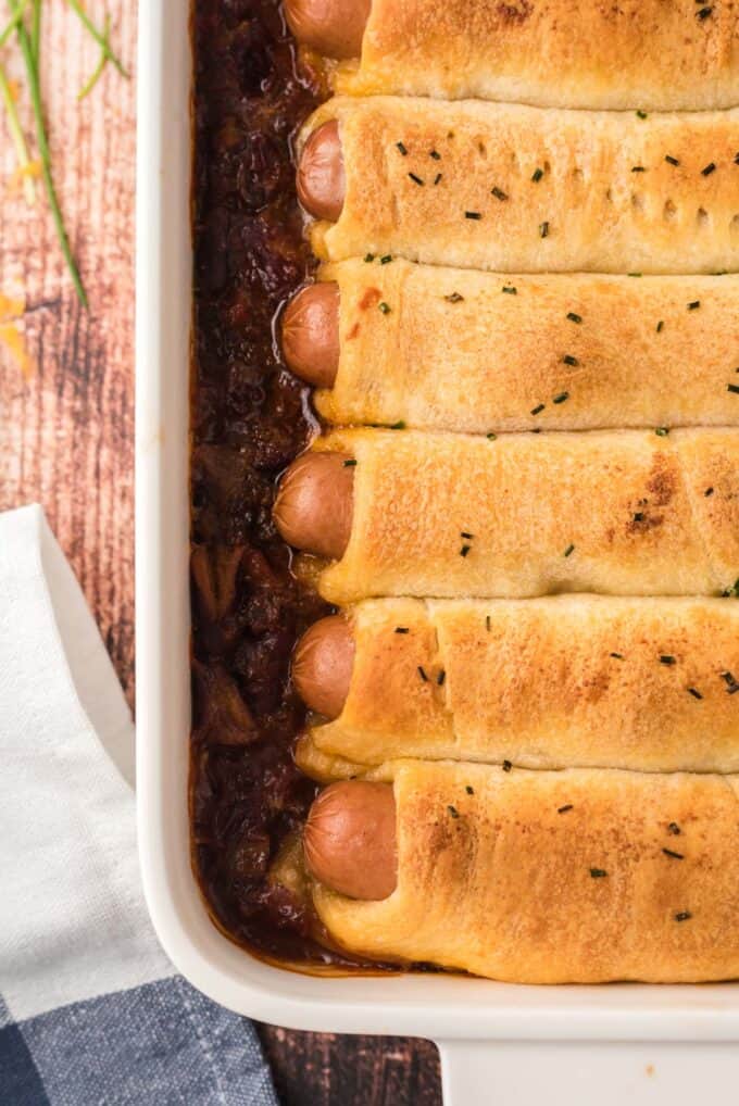 FamilyFriendly Chili Dog Casserole with Crescent Rolls Platter Talk