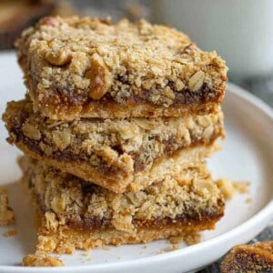 A stack of homemade fig bars.