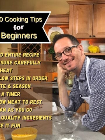 A man in a kitchen.