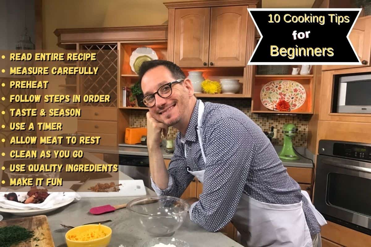 A man standing in a kitchen.