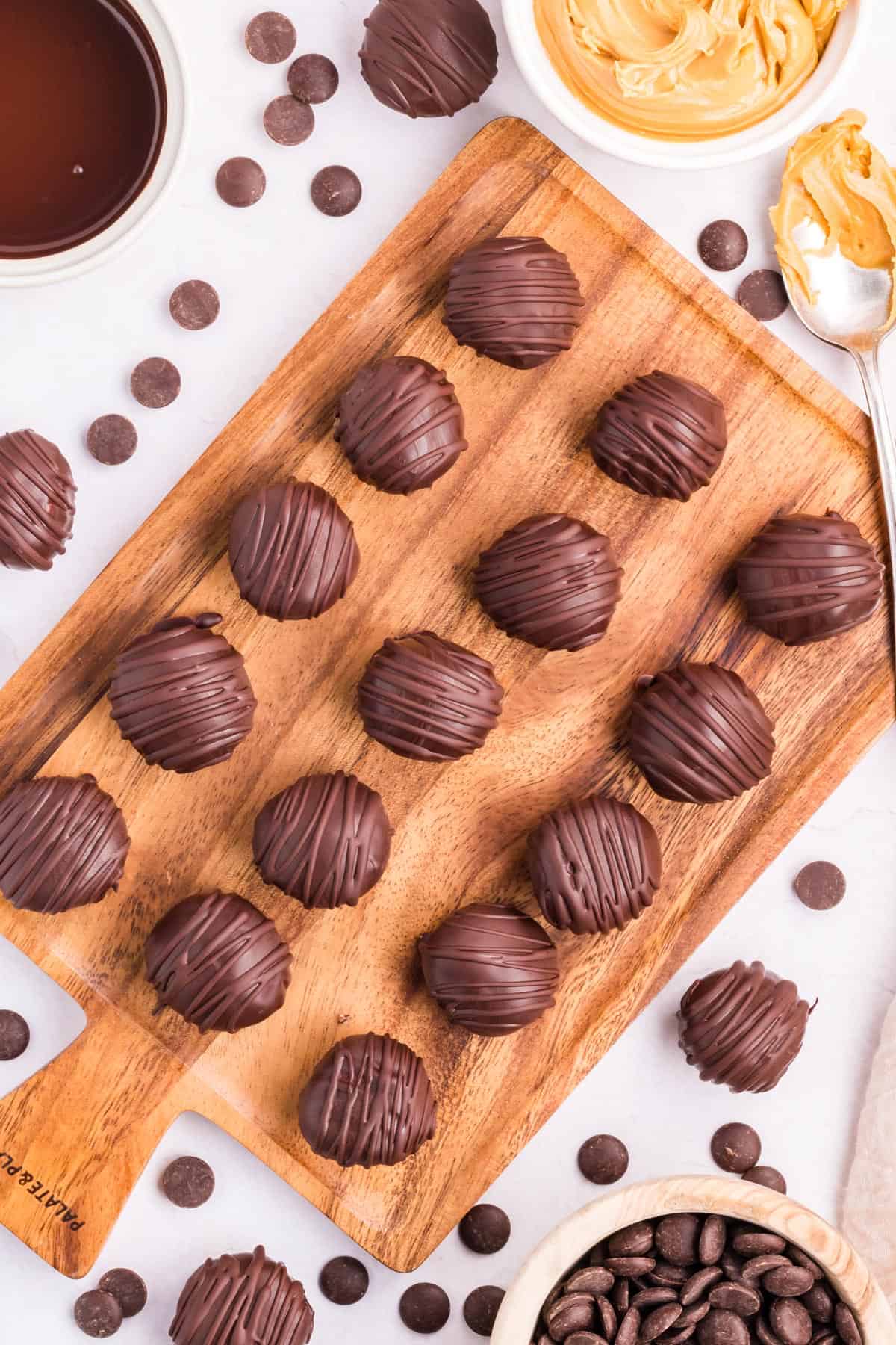 A batch of peanut butter truffles.