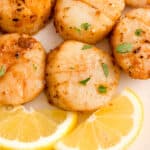 Some scallops with lemon.