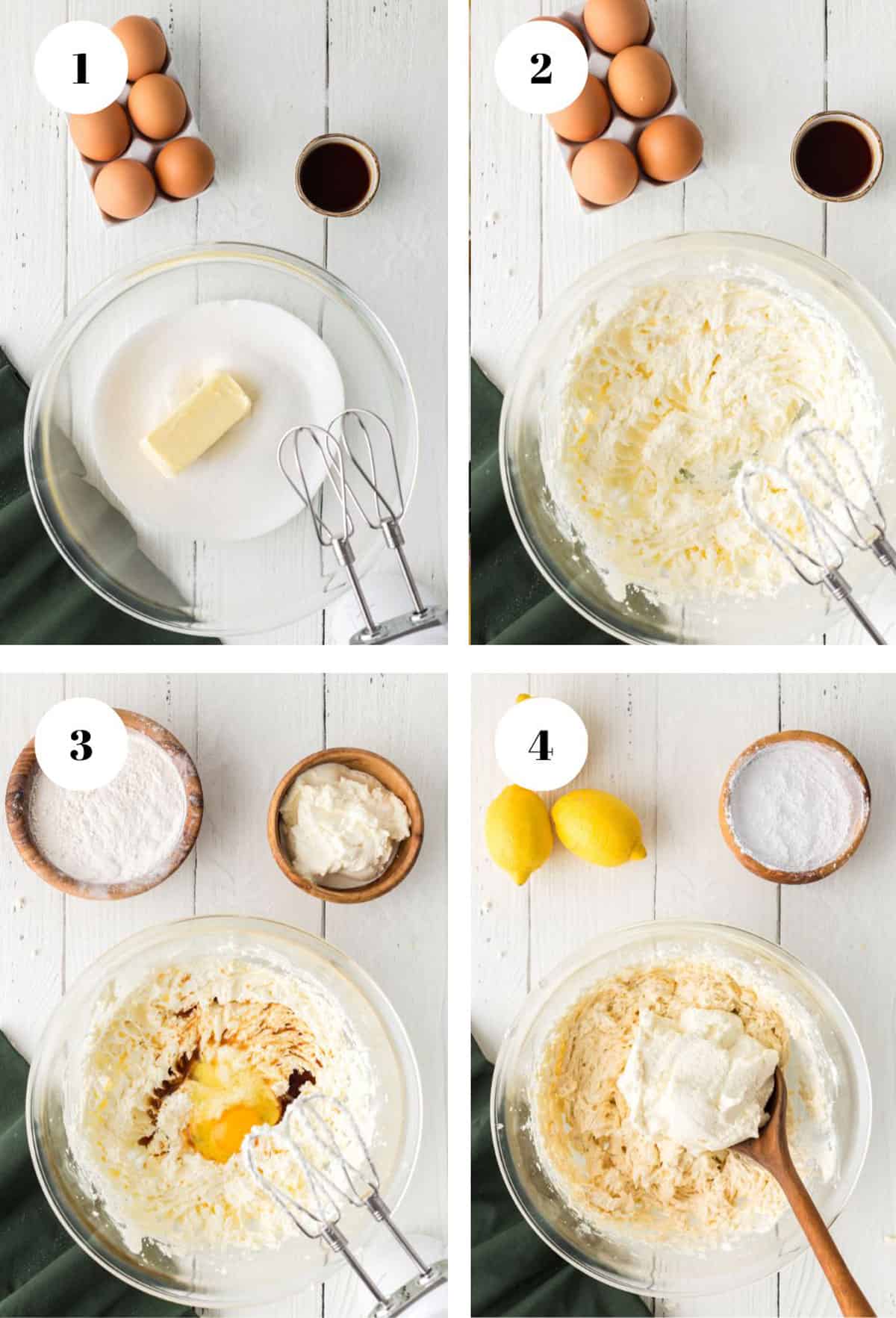 Mixing ingredients in a mixing bowl.