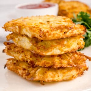 A stack of hashbrowns.