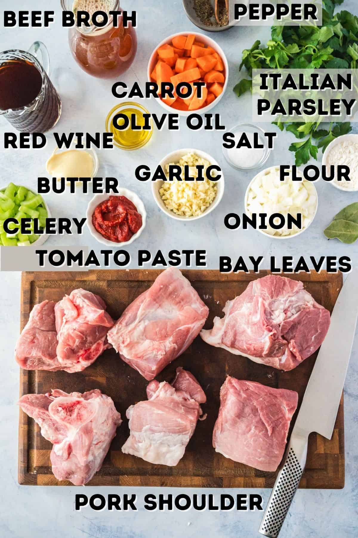 A bunch of uncooked meat and other ingredients.