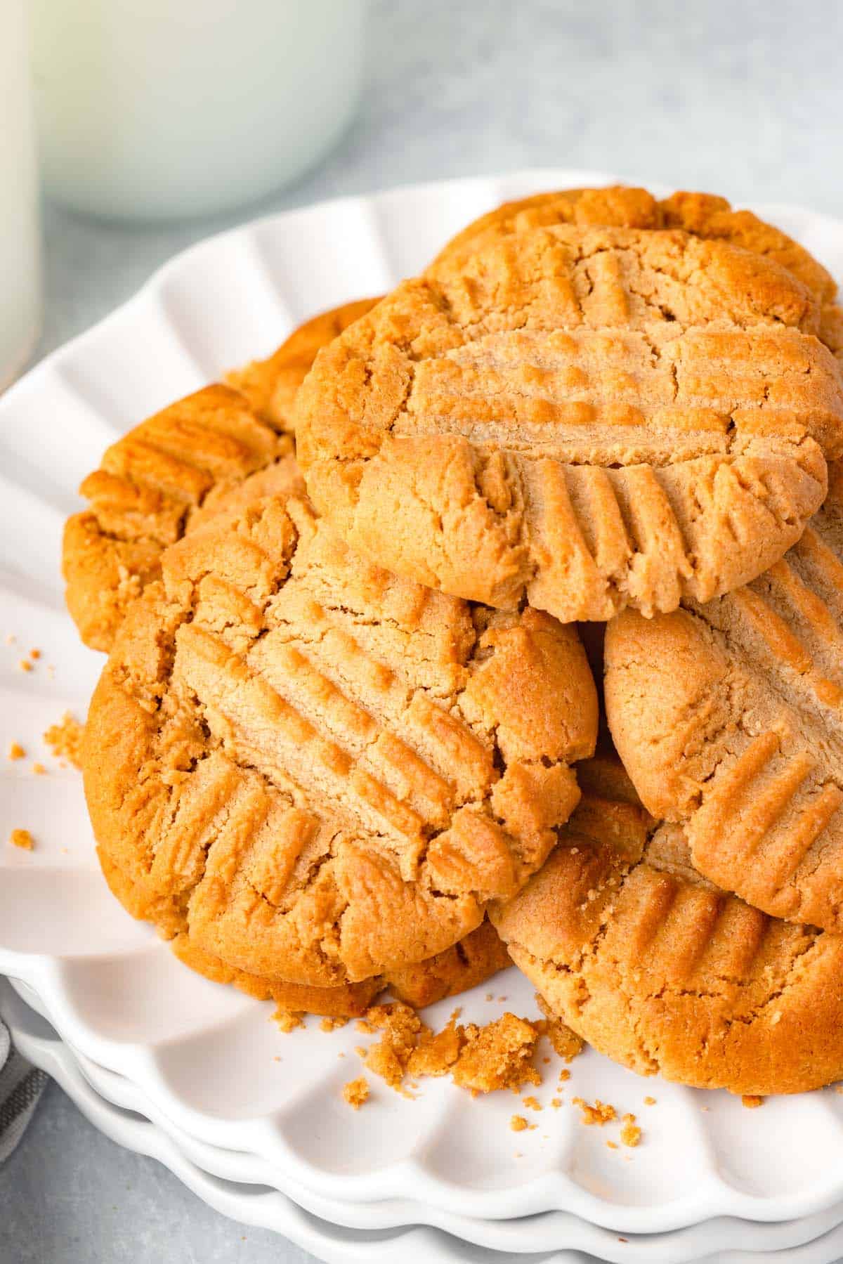 A pile of peanut butter cookies.