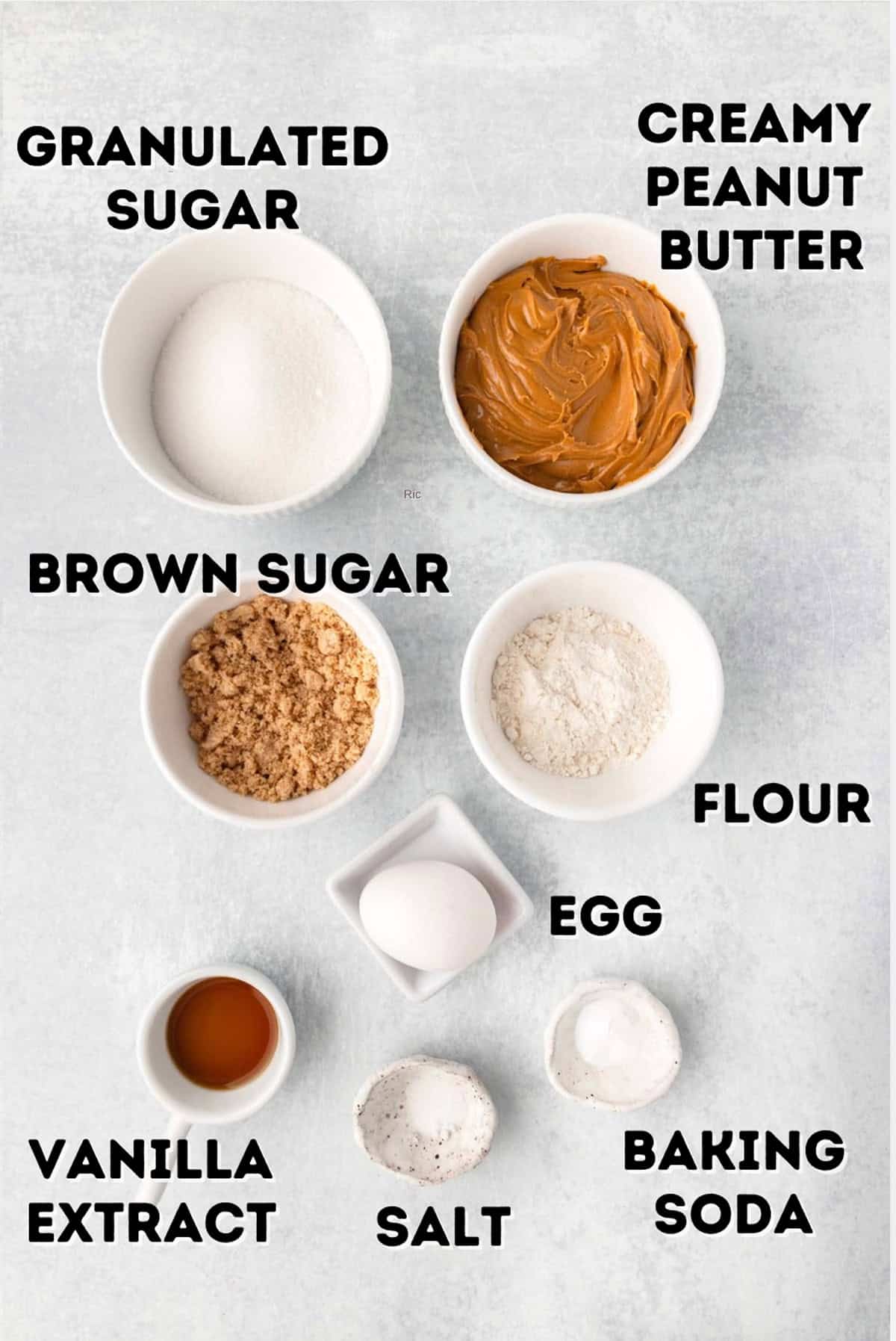 Peanut butter and other ingredients to make cookies.