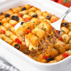 A big pan of Mexican Tater Tot Casserole.