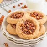 A plate of pecan pie cookies.