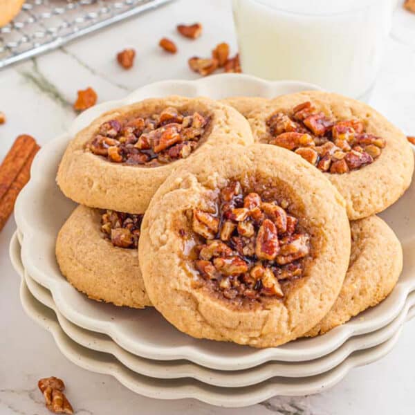 A plate of pecan pie cookies.